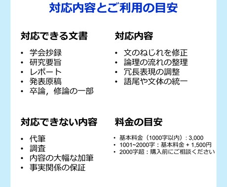研究要旨や学会抄録を推敲します 意味を変えず，論理を読みやすさを整えます． イメージ2