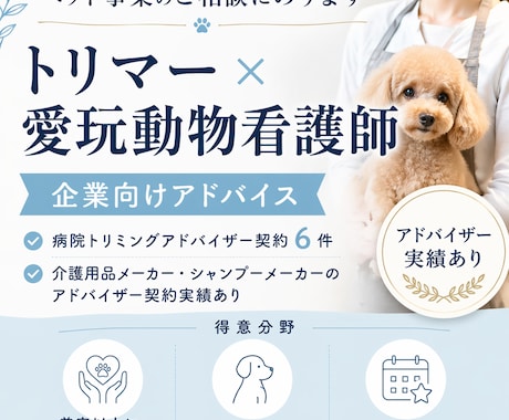 ペット商品商品・サービス開発・改善アドバイスします トリマー兼看護師目線で、ペット向けサービスを設計・改善します イメージ1