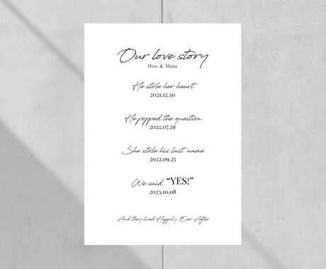 ウェルカムスペースのアワーラブストーリー作成します 世界に一つだけの二人のOurLoveStory イメージ1