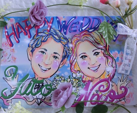 何人でも似顔絵一律5000円で描きます 。ウェルカムボードや結婚祝いなどご希望をお伝えください。 イメージ2