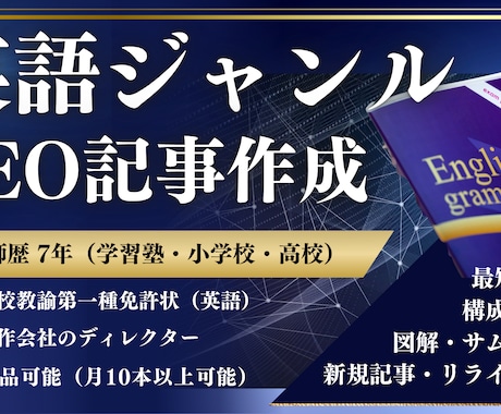 英語×SEOのプロチームが英語記事を作成します 英語ジャンルに特化したライターチームが高品質な記事をお届け！ イメージ1