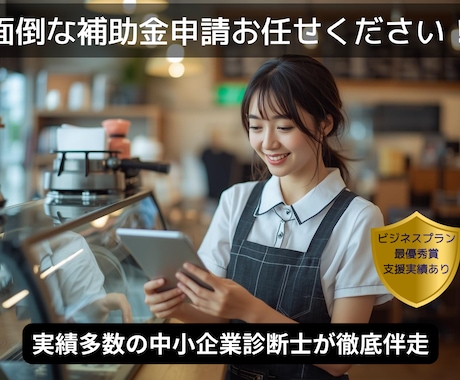採択率UP！プロが面倒な補助金申請を伴走支援します ビジネスプラン最優秀賞の支援実績あり！プロが徹底サポート イメージ1