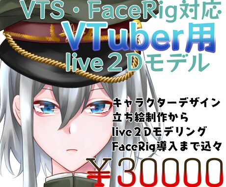 VTuber用Live2Dモデル作ります キャラデザ、立ち絵、モデリング、導入全てお任せください！ イメージ1