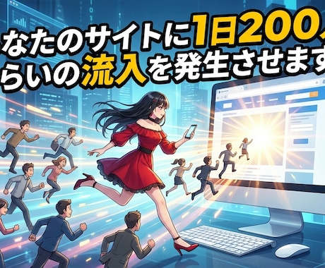 １ヵ月間、毎日100～200人ほどアクセスさせます ご指定サイトに毎日指定ワードでアクセスします！ イメージ1