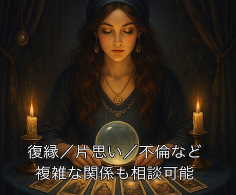 霊感霊視で恋の行方を読み解きます 復縁・片思い・不倫など複雑な恋愛も鑑定します イメージ1