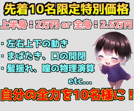 低価格でLive2Dモデリングを制作します イメージ1