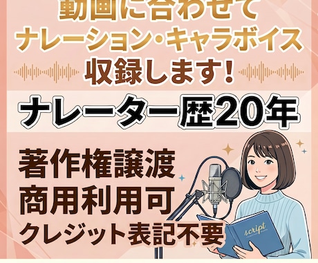 動画に合わせてナレーション・キャラボイス収録します 【著作権譲渡】【商用利用可】【クレジット記載不要】 イメージ1
