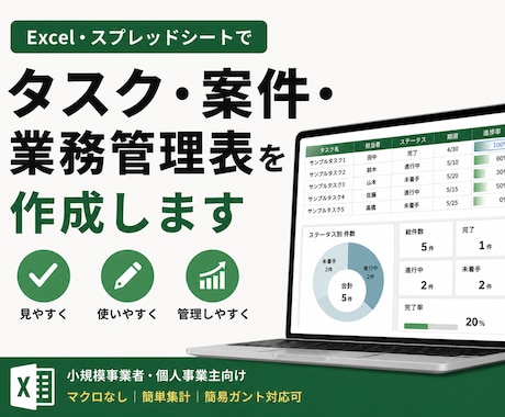 タスク・案件・業務管理表を作成します イメージ1