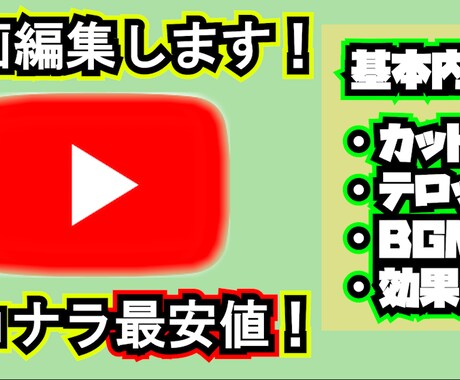 最安！？YouTube動画を全ジャンル編集します 他にない安さと信頼できる完成度！ イメージ1