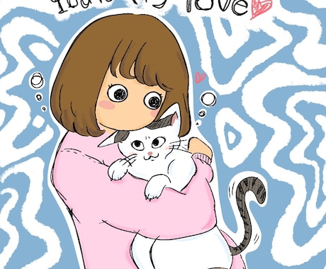 ゆる似顔絵がかわいいポップなアイコン描きます 手書きのゆる絵 シンプルでおしゃれな似顔絵アイコンオーダー イメージ2