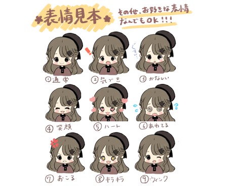 ゆるくてかわいい表情4点セット描きます 商用利用OK！他にないゆるくてふんわりかわいいクレヨン描き イメージ2
