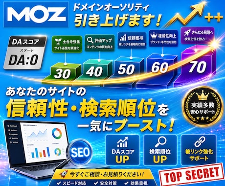 外部SEO対策！MOZのDA30以上にします イメージ1