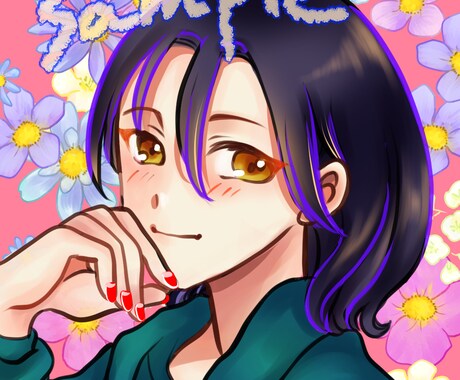 低予算で可愛いアイコン制作します 簡単な背景無料！背景ありなし2枚納品します！納期早めで安心☆ イメージ2