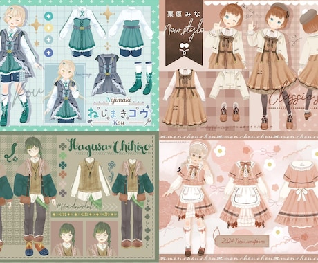 VTさん向けキャラデザ&VRoidモデリングします キャラデザ&VRoidモデルセットですぐに3Dで活動できます イメージ2