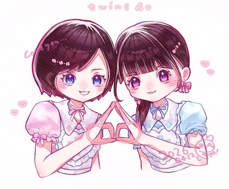 明るくかわいいキラふわ似顔絵(上半身)描きます 思い出やプレゼント用にも！最強にかわいくてウケ良し♡ イメージ1
