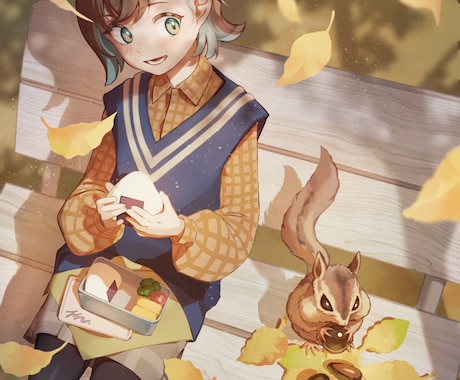 人物のいる背景つきイラストを描きます 多様な画風に対応可能。広告や音楽作品への提供実績あり イメージ2