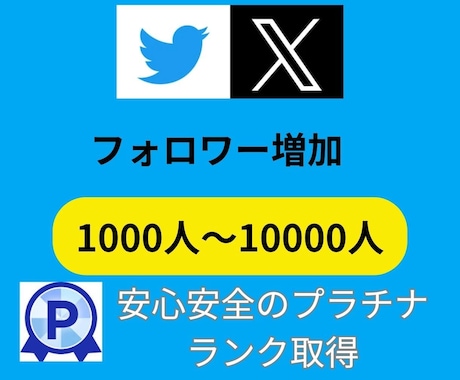 X(Twitter)フォロワー1000人増やします フォロワーを増やして人気者のアカウントへ!! イメージ1