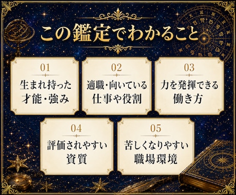 才能・適職・向いている仕事を占星術で読み解きます 天職に繋がる自分の強み、向いている働き方を徹底分析！ イメージ2