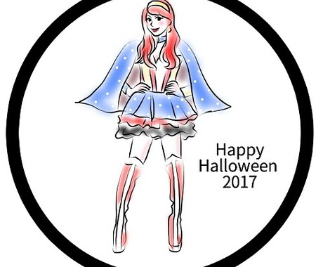 アナタのお気に入りの仮装姿の似顔絵描きます ;-)オシャレなハロウィン似顔絵アイコンです(´∀`) イメージ2