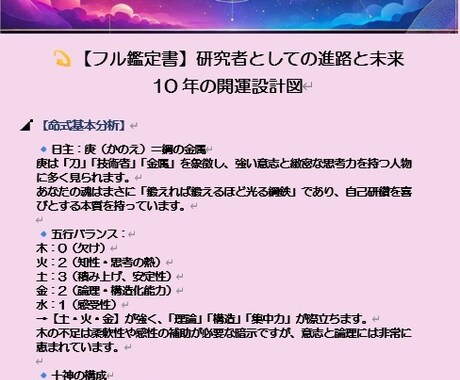 星詠みの灯 魂の運命分析書をお送りします 宇宙　×　科学　で導く星の羅針盤 イメージ2