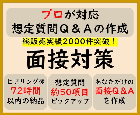 面接対策　プロが想定質問50問抽出/回答作成します イメージ1
