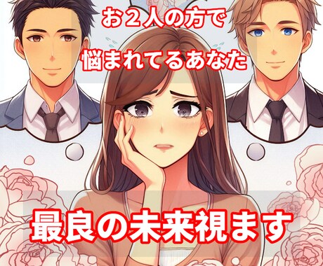 2人の方の恋でお悩みのあなた！どちらが良いか視ます 3名限定価格！付き合ってから後悔しないように未来を鑑定します イメージ1