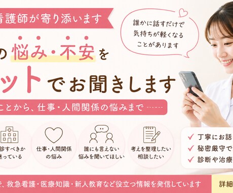 ちょっと聞いてほしい」があれば、聞きます 安心安全をもっとうに聞きます、答えます。 イメージ1