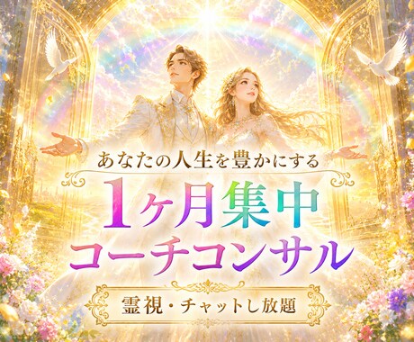 1ヶ月間あなたを集中コーチコンサルいたします 1ヶ月で人生を豊かに色付ける変容プログラム イメージ1