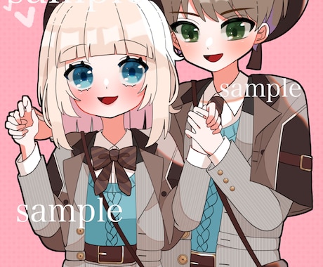 かわいい女の子のイラスト描きます SNS用のアイコンやペア画もOK！ イメージ2