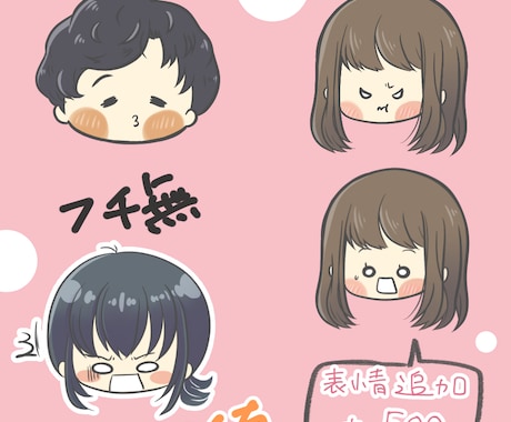 顔だけのシンプルなオリジナルアイコン描きます 差し込んで吹き出しや紹介に使いやすい！ イメージ2