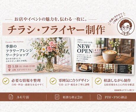 お店の魅力が伝わるチラシを制作します イメージ1