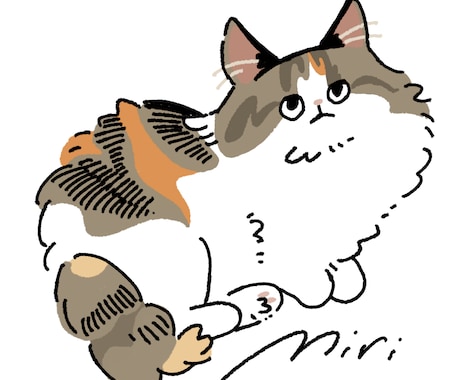 飼い猫ちゃん、描きます 飼い猫ちゃんの似顔絵を【壁紙サイズ】全身描かせて頂きます！ イメージ1