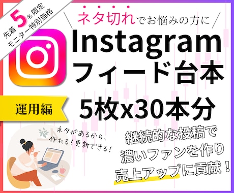 Instagramのフィード投稿の台本作成します ネタ切れでお悩みのあなたを台本制作でサポート！ イメージ1