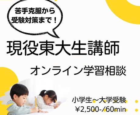 現役東大生が勉強相談に乗ります 受験や勉強のお悩み、現役東大生と一緒に解決しましょう！ イメージ1