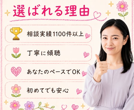40代・50代同世代のあなたのお話優しく傾聴します 今すぐ電話相談/更年期/夫婦関係/介護/不安/愚痴聞きOK イメージ2