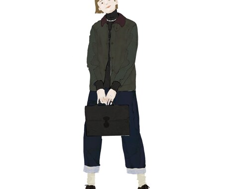 オシャレな雑誌風の全身アイコン描きます 憧れの姿も可★シンプルでオシャレなイラストを水彩画で★ イメージ2