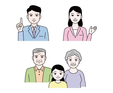 人物や動物などをシンプルかつ多彩なタッチで描きます イラスト中心にバナーなどの制作も可能。まとめてリーズナブルに イメージ2