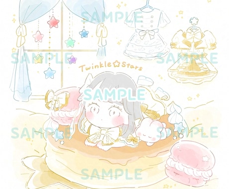 自分や推しの生誕に✦₊ゆるふわイラストお描きします 1人用♡ ご自身のイベントのグッズや推しへのプレゼントに♪ イメージ2