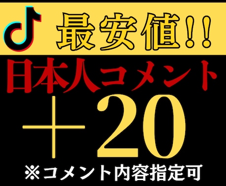 TikTok日本人コメントを最安値で20増加します 高品質なコメントを最安値でお届けします イメージ1