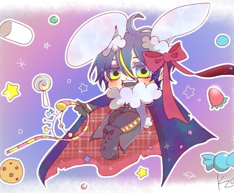 キラキラ可愛いデフォルメイラスト描けます ファンシーで目を引く可愛いイラストを納品します！ イメージ2