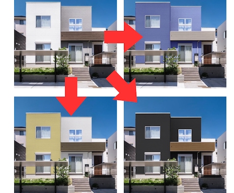 外壁塗装等のカラーシミュレーション画像を作成します リアルでイメージしやすい画像を5パターン作成いたします！ イメージ1