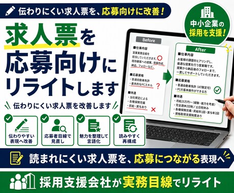 求人票を応募向けにリライトします 伝わりにくい求人票を改善します イメージ1
