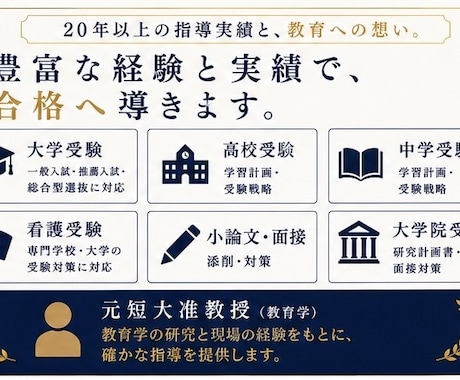 元准教授が受験戦略・志望校相談に乗ります 入試問題作成・採点経験から最適な受験戦略を提案します イメージ2