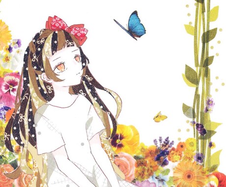 1500円〜 アイコンなどに イラスト描きます マスキングテープを使ったアナログイラスト イメージ1