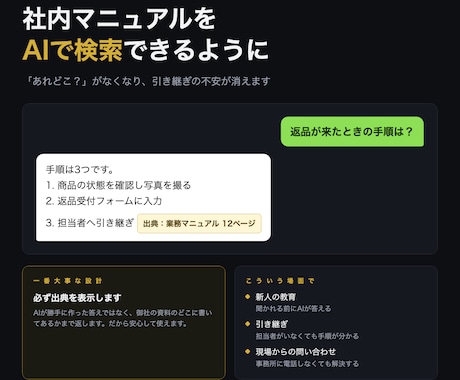 社内マニュアルAI検索を構築します イメージ1