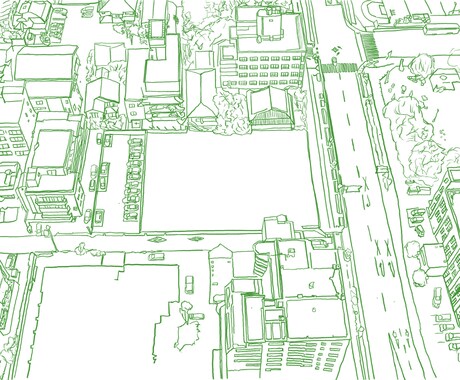 まちの絵、図面を線画にします イメージ1