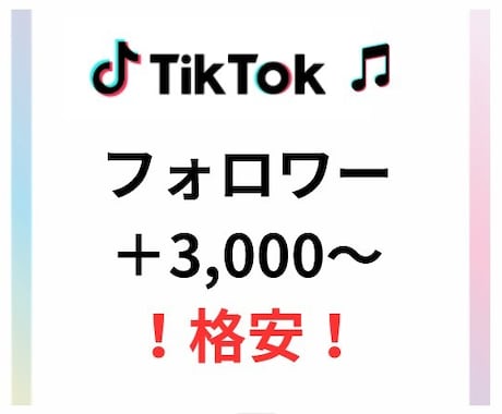 TikTokフォロワー数3,000～増やします SNSのプロがTikTokのフォロワー数増を支援します！ イメージ1
