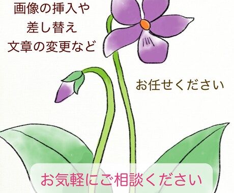 1ページ2000円！困った、時間がない解決致します 画像の挿入や差し替え、文章の変更など イメージ1