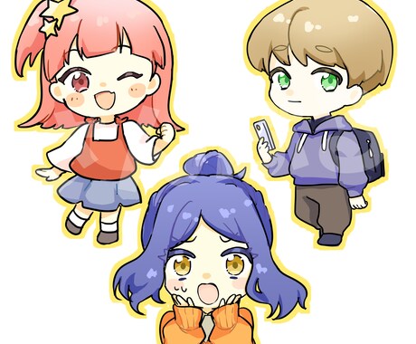 ゆるふわで可愛いミニキャラをお描きします アイコンや配信で使える、貴方だけのミニキャラをお描きします！ イメージ2