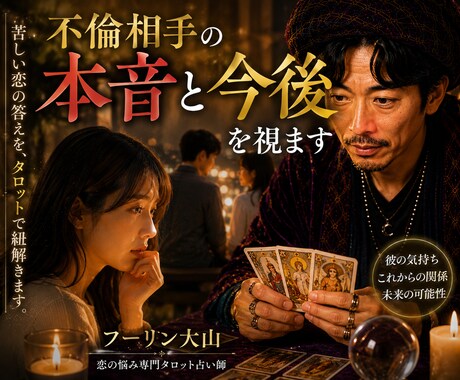 不倫相手の本音と今後を視ます タロットで今の流れから未来を丁寧に読み解きます イメージ1